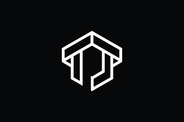 Minimal Innovative Initial TJ logo and JT logo. Letter TJ JT creative elegant Monogram. Premium Business logo icon. White color on black background