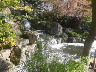 small waterfall in the kyoto garden