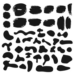 Organic Liquid Modern 42 Blobs and Brush Smear Pack. Vector 
