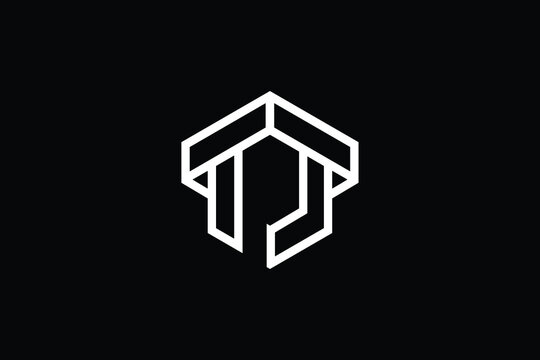 Minimal Innovative Initial TJ logo and JT logo. Letter TJ JT creative elegant Monogram. Premium Business logo icon. White color on black background
