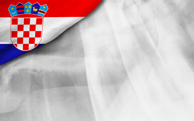 Flag of Croatia on silk background. 3D Illustration