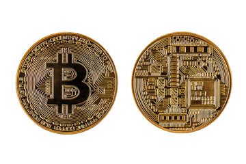 bitcoin on white