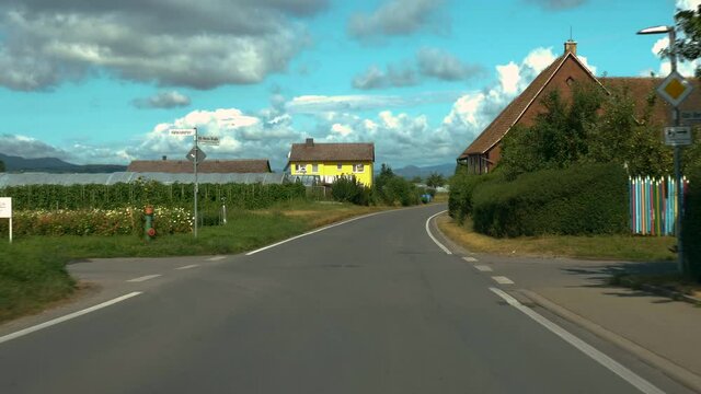 Time lapse drive around lake Constance, bodensee on island Reichenau on a sunny day in summer.