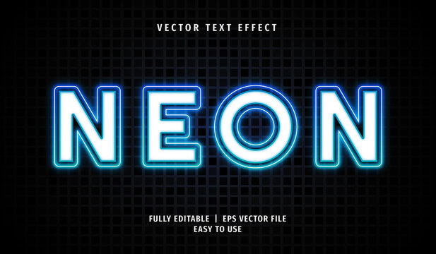 3D Neon Text effect, Editable Text Style