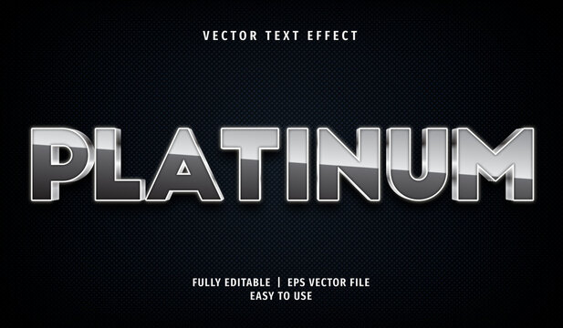 3D Platinum Text Effect, Editable Text Style