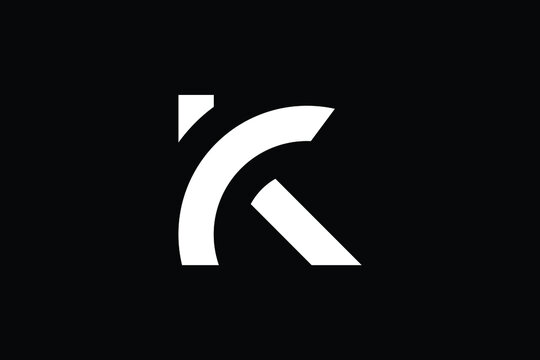 Minimal Innovative Initial KC logo and CK logo. Letter K KC CK creative elegant Monogram. Premium Business logo icon. White color on black background