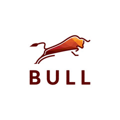 POWERFUL BULL  ILLUSTRATION LOGO DESIGN INSPIRATION