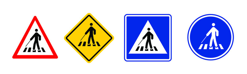 Trafic icon. World braille day, Blind day. Alphabet for blind, reading braille code signs. Vector sign or walking symbol. Text touching the relief hand finger. Louis Braille france Coupvray.