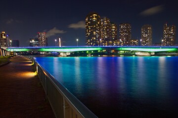 佃大橋ライトアップ　隅田川夜景
隅田川テラス　