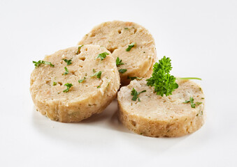 German bread dumplings garnished with parsley