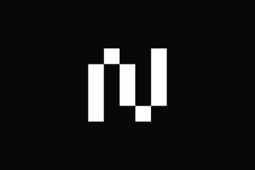 Minimal Innovative Initial N logo. Letter N creative elegant Monogram. Premium Business logo icon. White color on black background