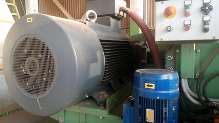 close-up of large electric motors

