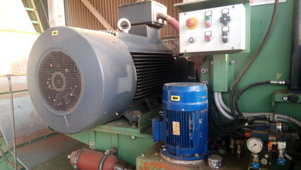 close-up of large electric motors
