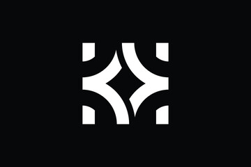 Minimal Innovative Initial HK logo and KH logo. Letter HK KH K creative elegant Monogram. Premium Business logo icon. White color on black background
