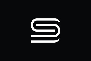 Minimal Innovative Initial SB logo and BS logo. Letter SB BS creative elegant Monogram. Premium Business logo icon. White color on black background