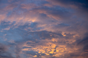 Naklejka na ściany i meble Colorful sky at sunset.ฺBeautiful Sky at Twine Light Time.sky sunset Background.