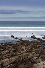 rocky beach in the basque country