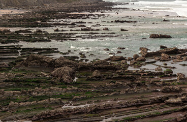 rocky beach in the basque country