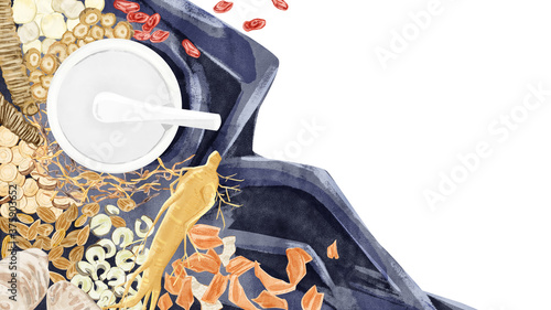 色々な種類の漢方生薬を並べたイラスト Wall Mural Wallpaper Murals Ko Hamari 色々な種類の漢方生薬を並べたイラスト Wall Mural Wallpaper Murals Ko Hamari