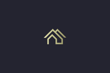 Luxury Gold House Property Real Estate Logo