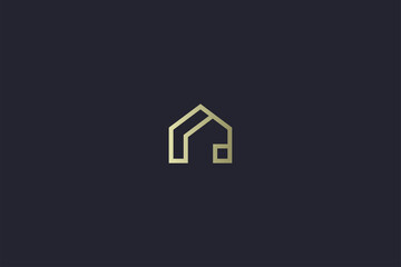 Luxury Gold House Property Real Estate Logo