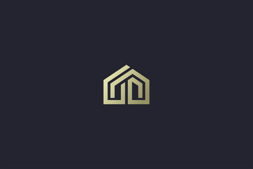 Luxury Gold House Property Real Estate Logo
