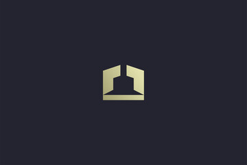 Obraz premium Luxury Gold House Property Real Estate Logo