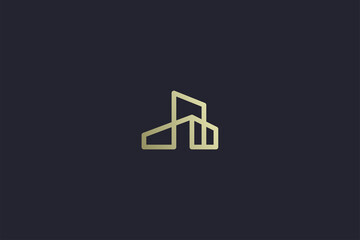 Luxury Gold House Property Real Estate Logo