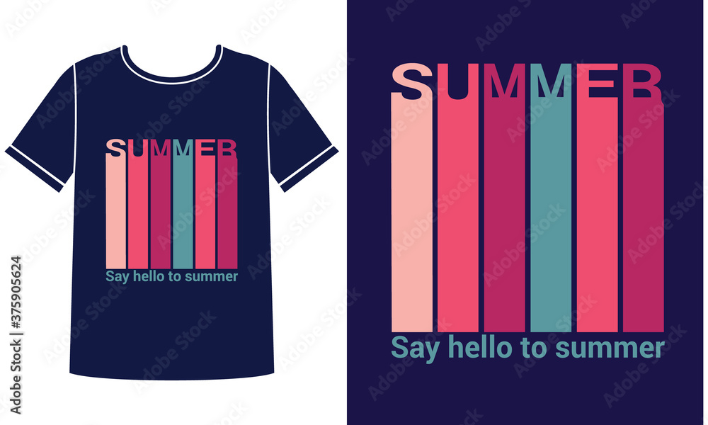 Wall mural summer t shirt design template