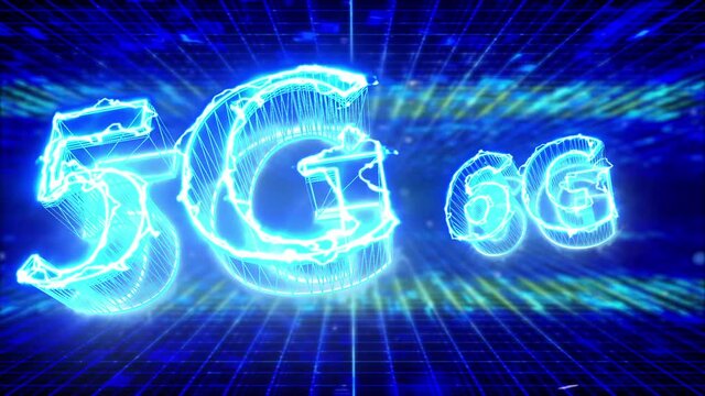 5G internet smart phone electric network loop animation background