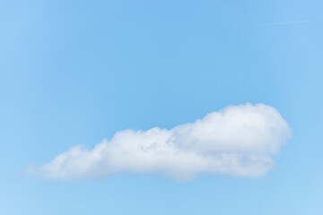 One cloud on the sky at day time.