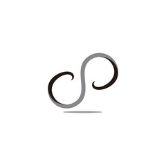 infinity curves 3d ribbon shape shadow design logo vector