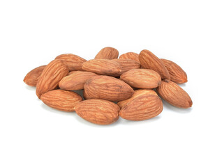 almonds isolated on white background.