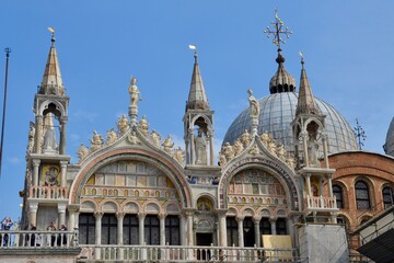 Closeup of San Marco Basilica Venice Italy