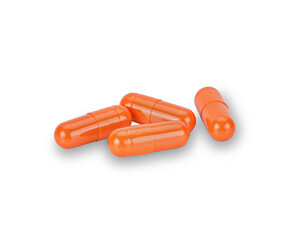 curcuma capsule isolated on white background