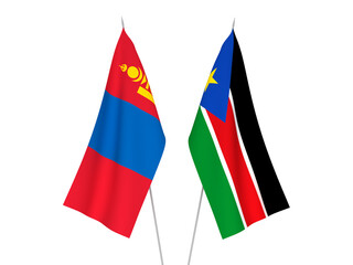 Republic of South Sudan and Mongolia flags