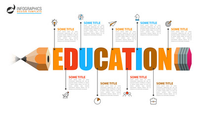 Infographic design template. Education concept with 9 steps
