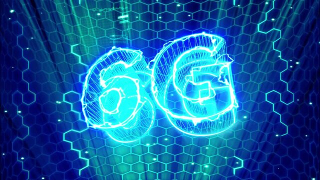 6G internet smart phone electric network loop animation background