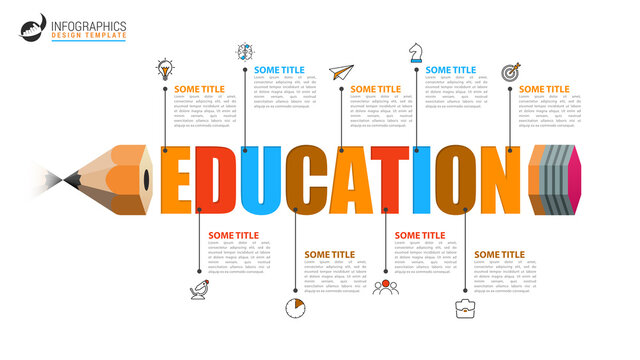 Infographic design template. Education concept with 9 steps