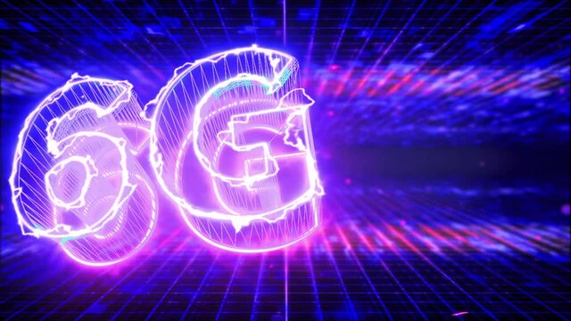 6G internet smart phone electric network loop animation background