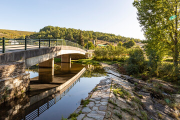 the new bridge over the Onor river in Rio de Onor (Rionor de Castilla) village, municipality of Braganca, Tras-os-Montes, Portugal