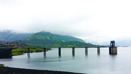 Beautiful scene of Morbe dam, Chowk, Raigad district, Maharastra.