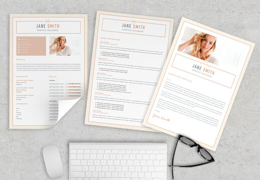 Minimal Style Nude Resume and Cover Letter