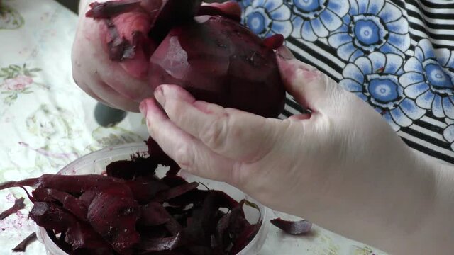 cook cuts beets healthy food concept