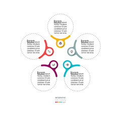 The circle shows the results as a diagram. used to present educational results, research, and work processes of the organization. infographic design.