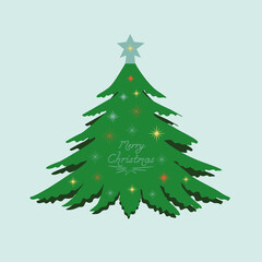 Christmas tree. Decorated Christmas tree. Isolated vector illustrations.
