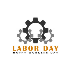 Fototapeta premium happy labor day text vector illustration