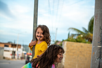 happy girl on yellow
