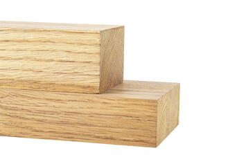 Two pieces of wooden planks isolated on a white background