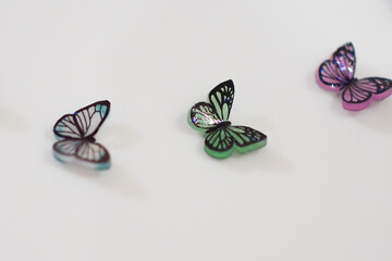 プラバンで作った蝶々のアクセサリー